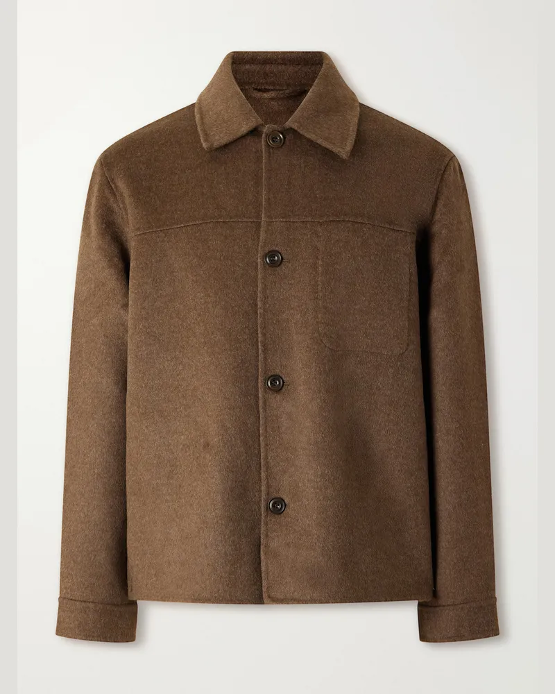 Hartford Dary Wool-Blend Felt Blouson Jacket Brown