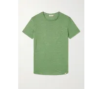 OB-T schmal geschnittenes T-Shirt aus Leinen-Jersey