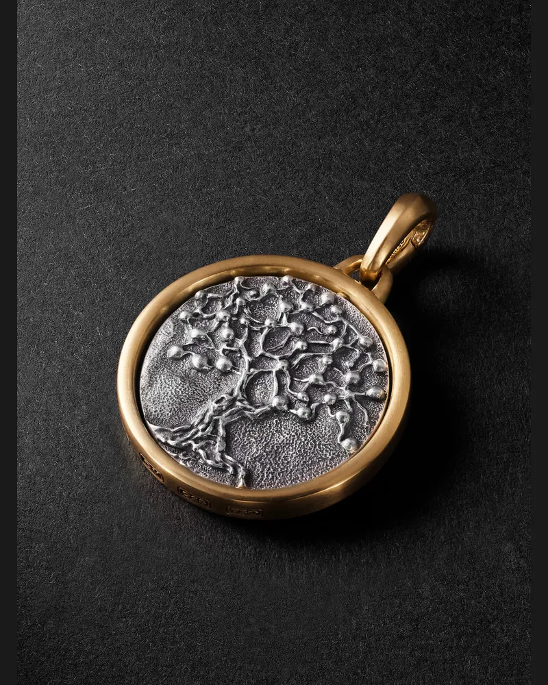 David Yurman Life and Death Anhänger aus 18 Karat Gold und Sterlingsilber Gold