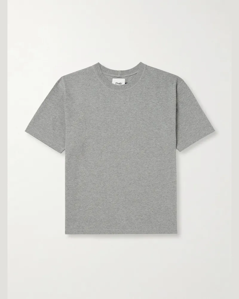 Drake's Hiking T-Shirt aus Baumwoll-Jersey Grau