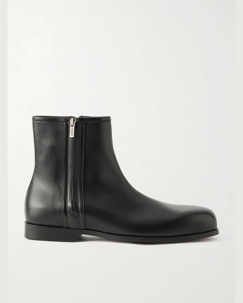 Loewe Bobine Leather Ankle Boots Black
