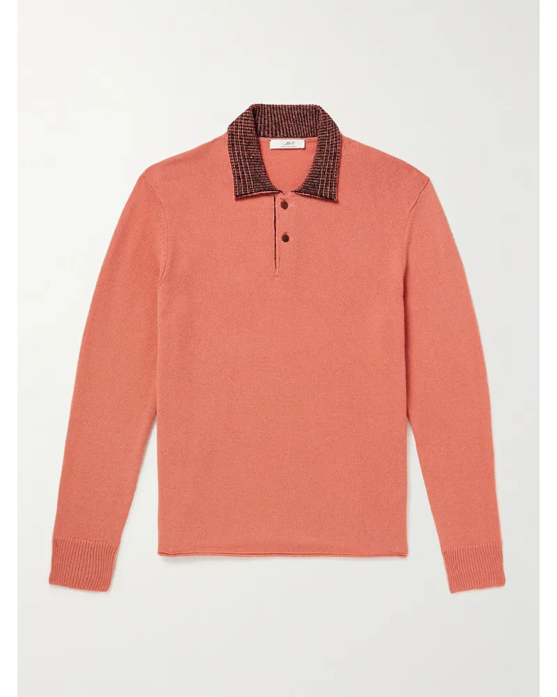 MR P. Pullover aus einer Kaschmirmischung mit Polokragen Orange