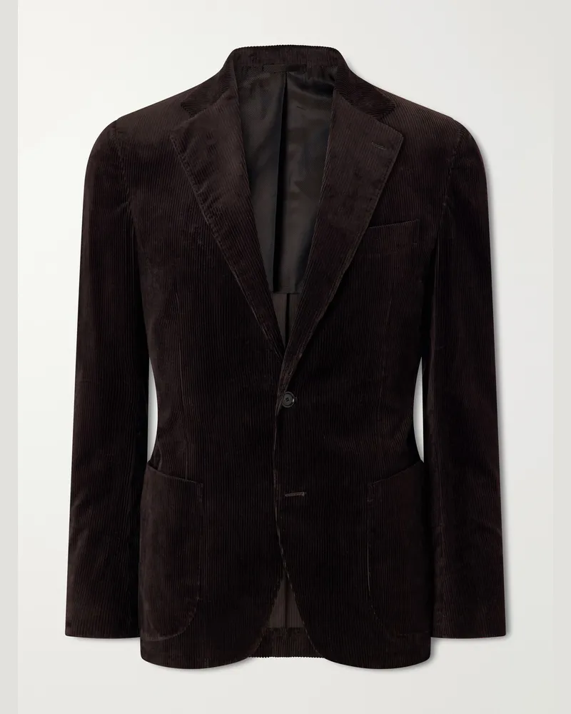 De Petrillo Forcella Cotton-Blend Corduroy Suit Jacket Brown
