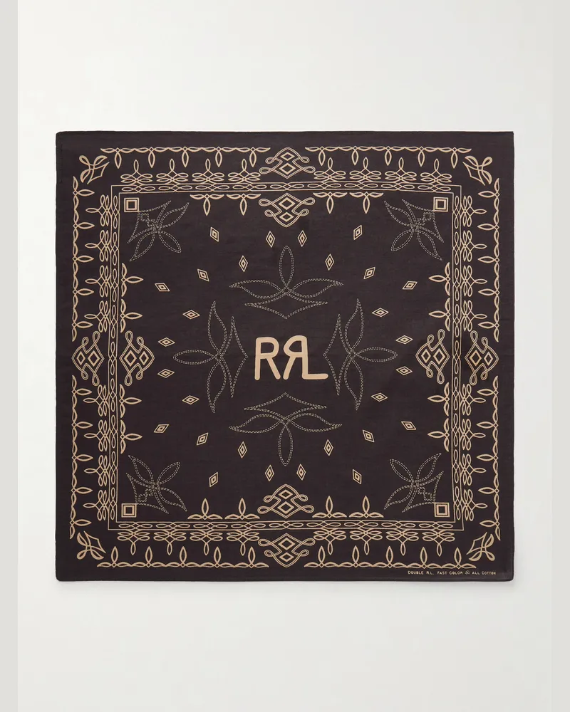 RRL Printed Cotton Bandana Brown