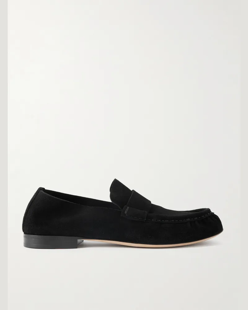 The Row Loafers aus Veloursleder Schwarz