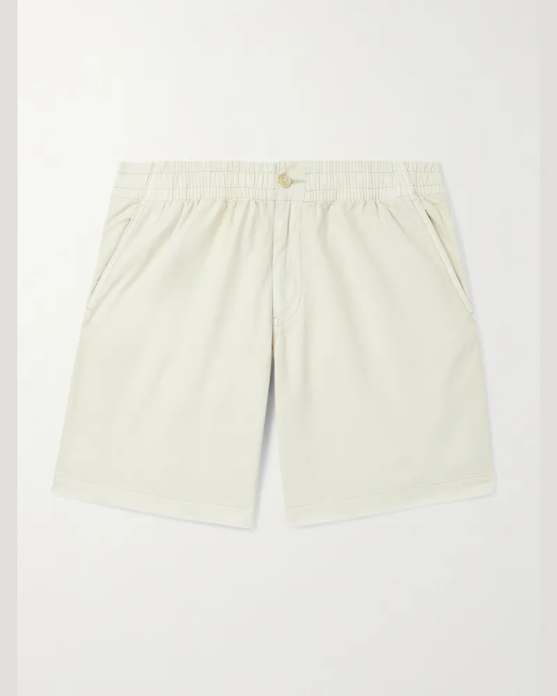 Ralph Lauren Prepster Straight-Leg Mineral-Dyed Cotton Oxford Shorts Neutrals