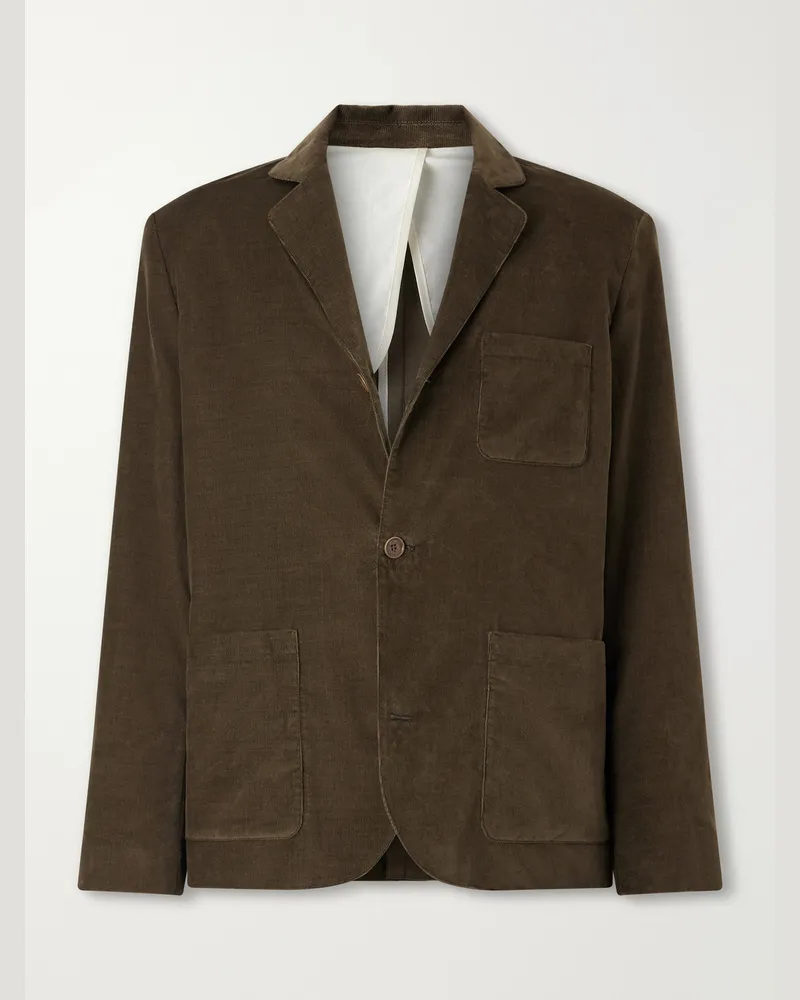 A Kind Of Guise Deconstructed Atelier Cotton-Corduroy Blazer Brown