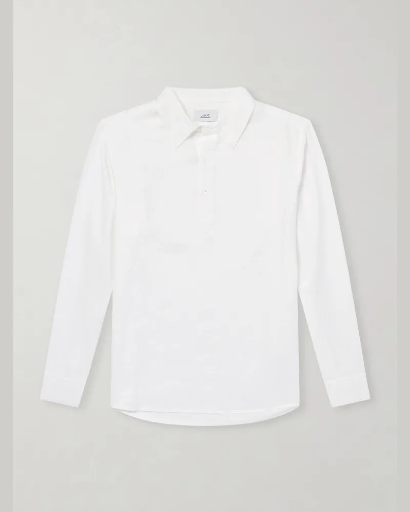 MR P. Henley Shirt aus Leinen Weiß