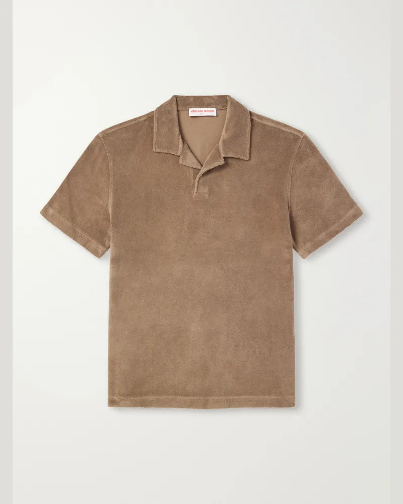 Orlebar Brown Cotton-Terry Polo-Shirt Brown