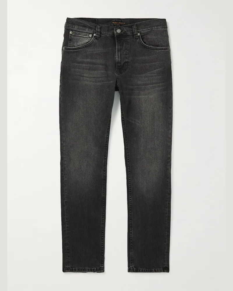 Nudie Jeans Slim-Fit Stretch-Cotton Jeans Schwarz