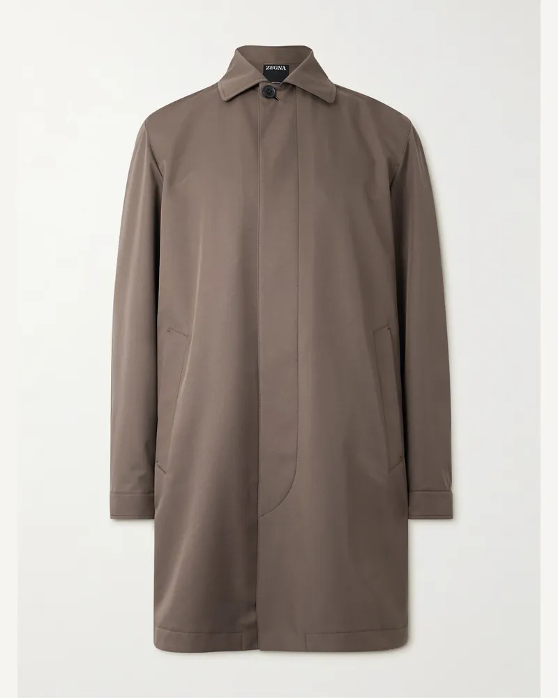 Ermenegildo Zegna Motorin 300cc Jacke aus glänzendem Twill Braun