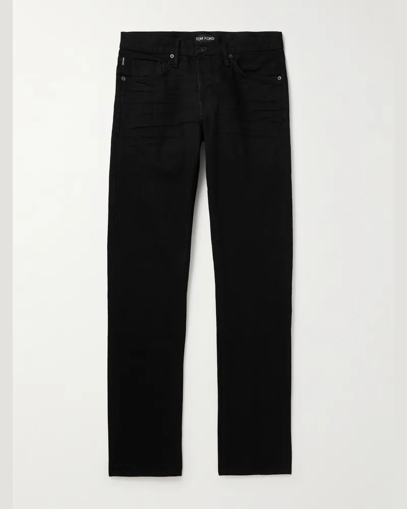 Tom Ford Schmal geschnittene Jeans aus Selvedge Denim Schwarz