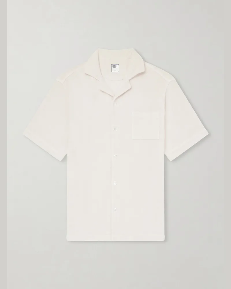 Fedeli Hemd aus Baumwollfrottee mit Reverskragen Neutral