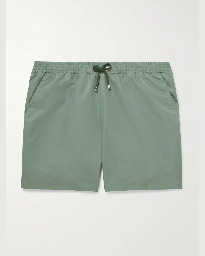 Sunspel Gerade geschnittene mittellange Badeshorts aus einer SEAQUAL®-Mischung Grün