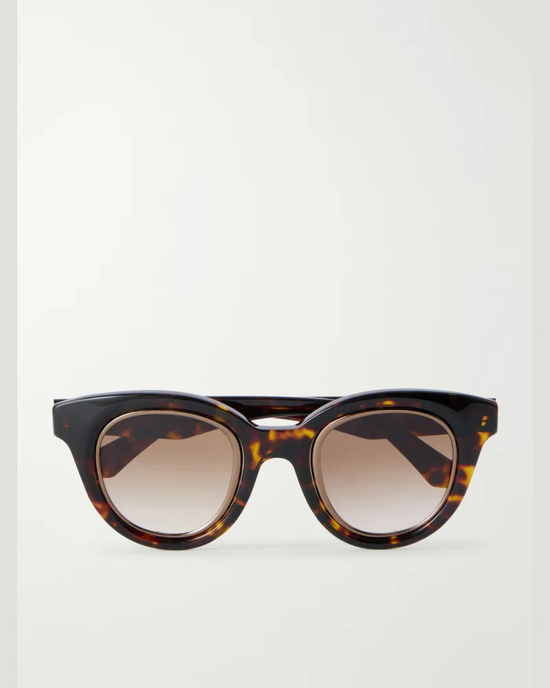 Loewe Anagram Havana Round-Frame Tortoiseshell Acetate Sunglasses Brown