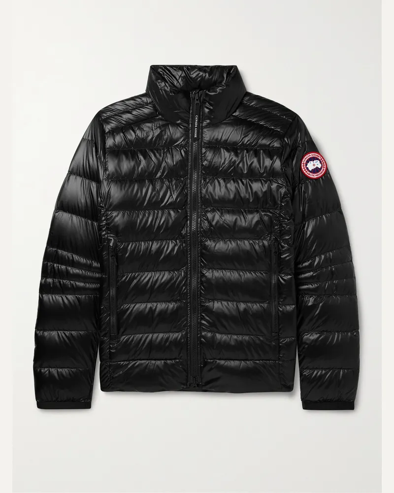 Canada Goose Crofton schmal geschnittene gesteppte Daunenjacke aus recyceltem Nylon-Ripstop Schwarz