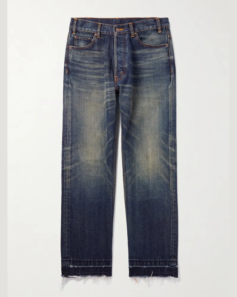Celine Wesley gerade geschnittene Jeans mit Distressed-Details Blau