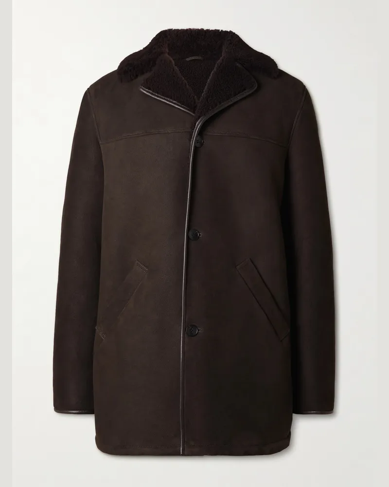 MR P. Mantel aus Shearling Braun