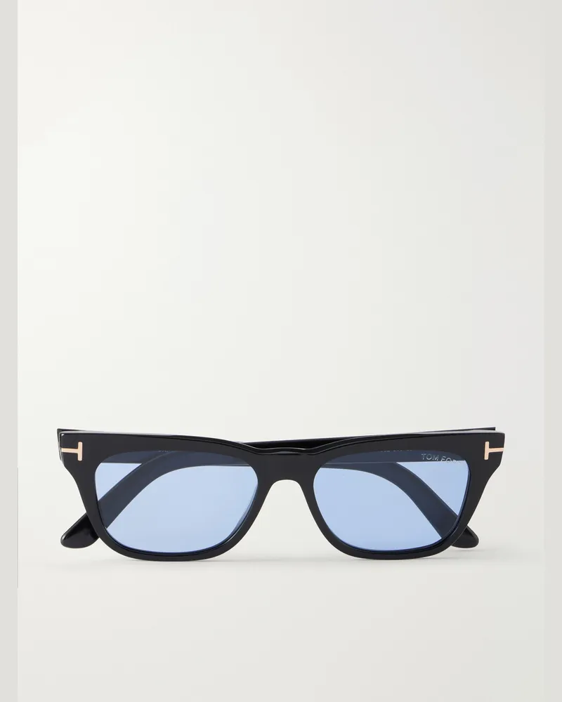 Tom Ford Penn-02 Rectangle-Frame Acetate Sunglasses Black