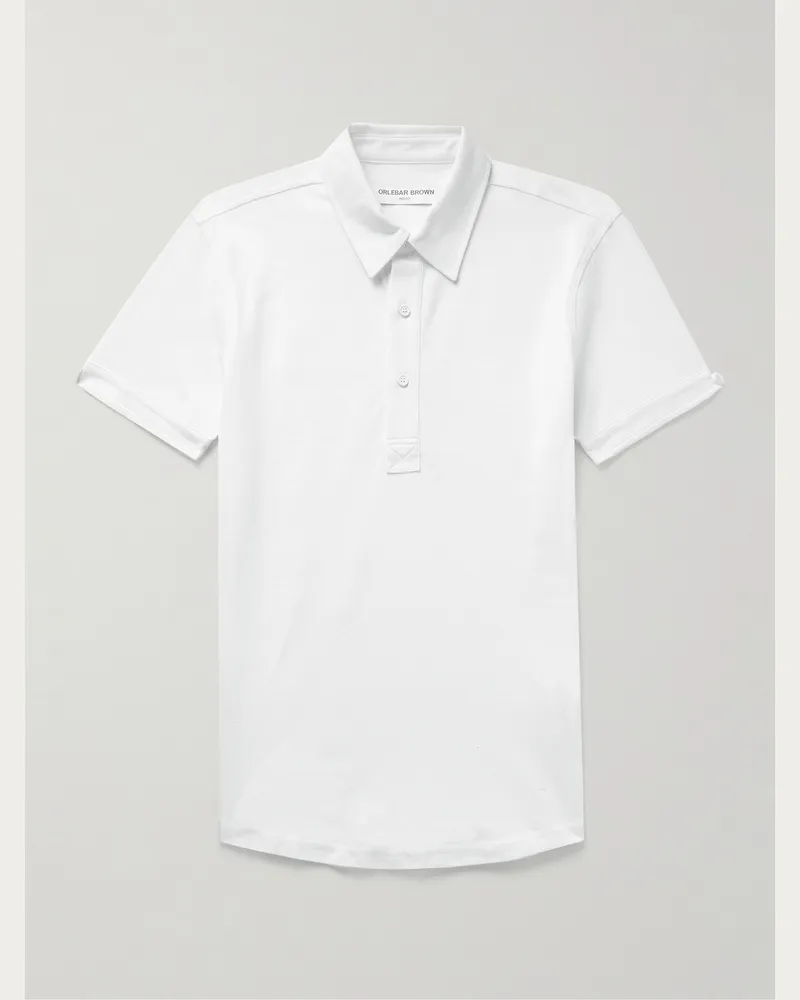 Orlebar Brown Sebastian Slim-Fit Cotton-Piqué Polo Shirt White