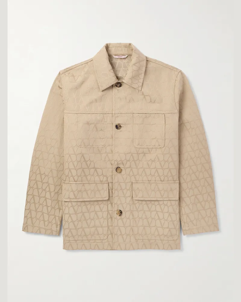 Valentino Garavani Toile Iconograph Jacke aus einer Baumwollmischung mit Jacquard-Logomuster Neutral