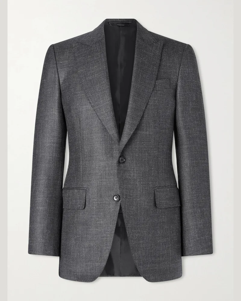 Tom Ford Dyllan Wool, Silk and Linen-Blend Blazer Gray
