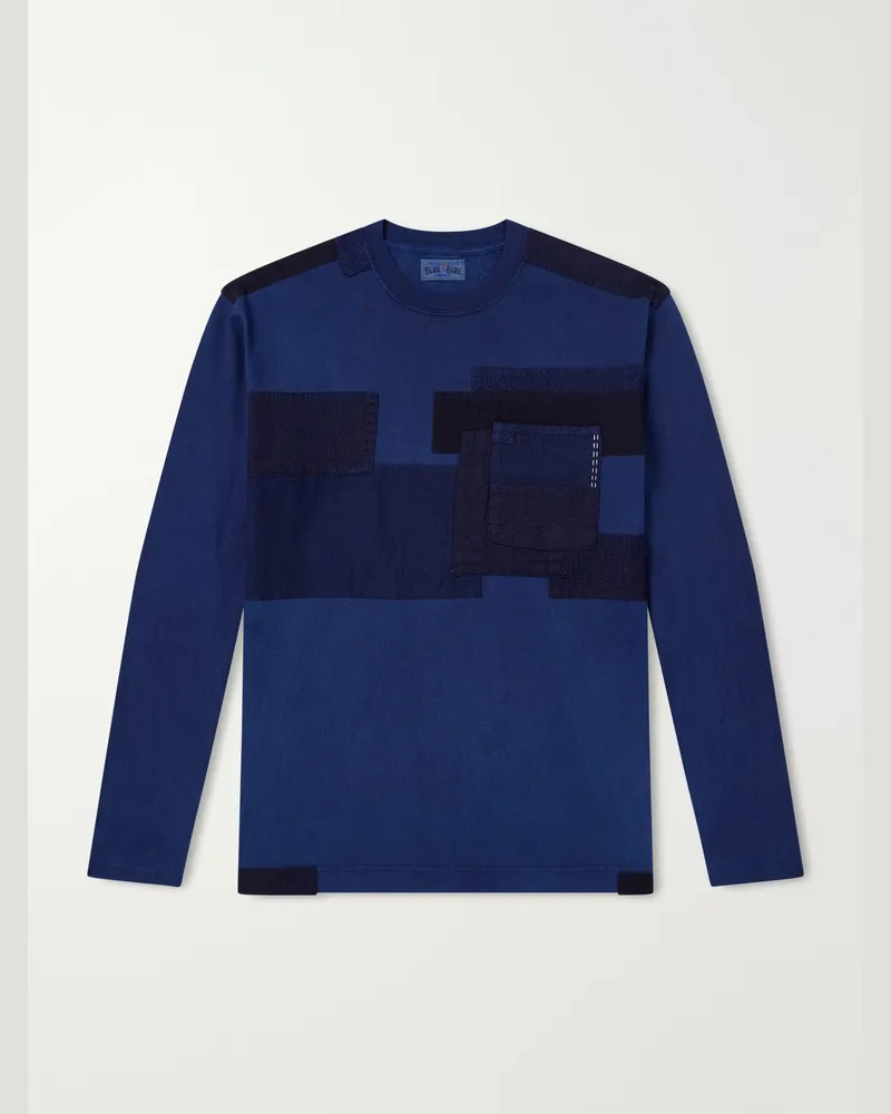 Blue Blue Japan Nenrin Patchwork Cotton-Jersey T-Shirt Blue