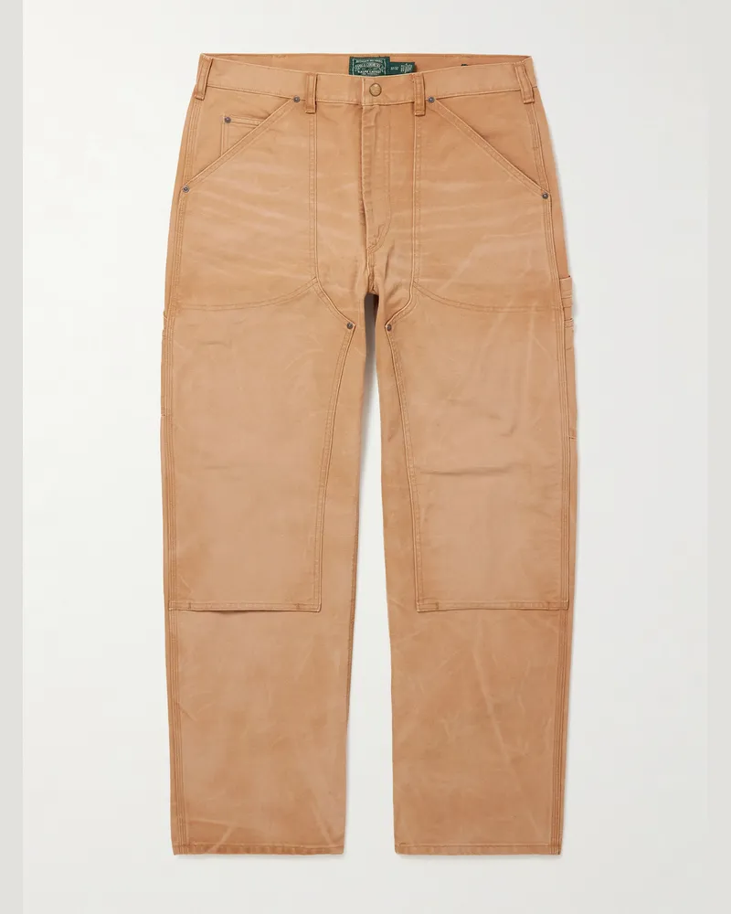 Ralph Lauren Polo Country Straight-Leg Distressed Cotton-Canvas Carpenter Trousers Neutrals