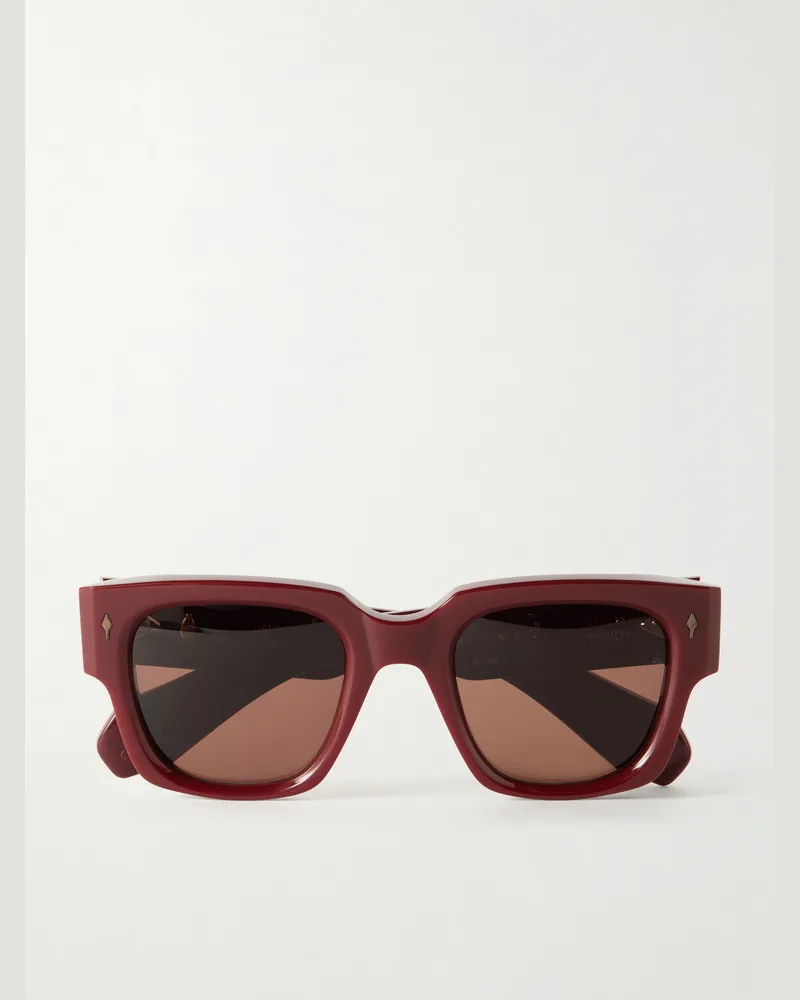 Jacques Marie Mage Enzo Square-Frame Acetate Sunglasses Red