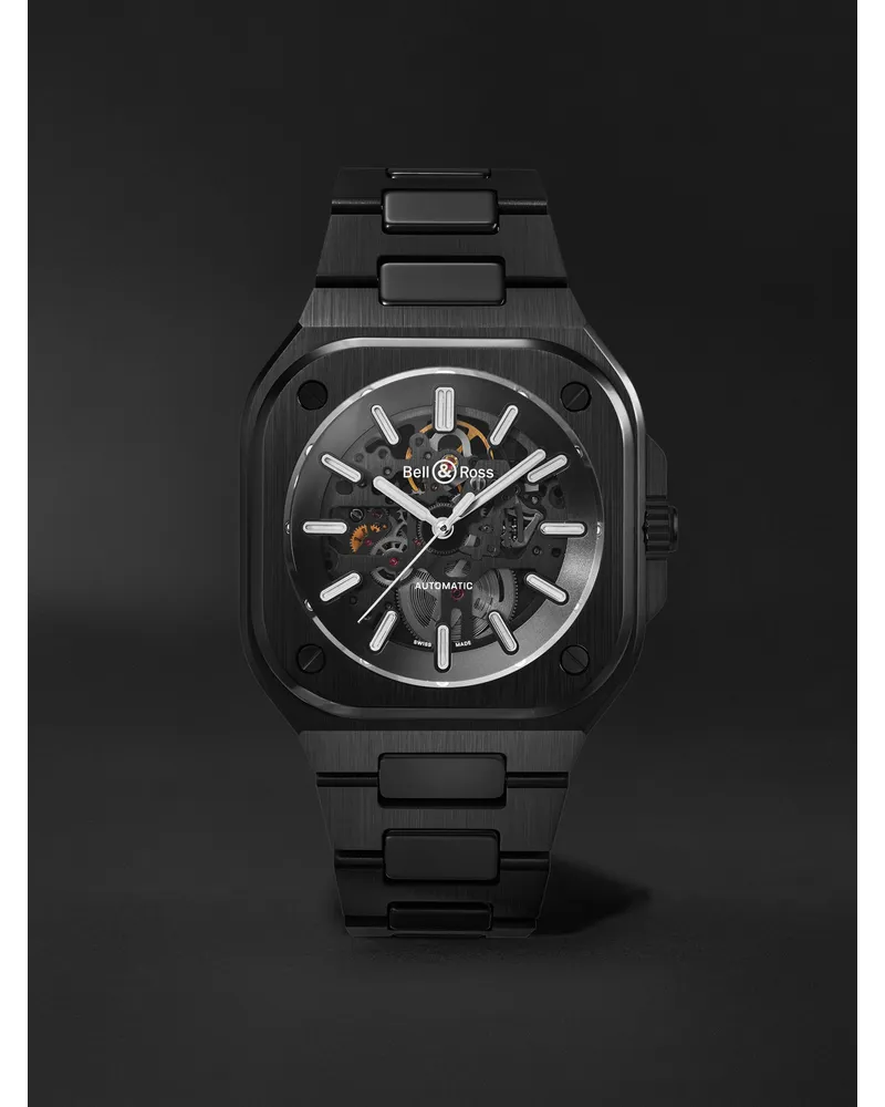 Bell & Ross BR 05 Skeleton – 41 mm Uhr aus schwarzer Keramik und Stahl mit automatischem Aufzug, Ref.-Nr.: BR05A-BL-SK-CE/SCE Schwarz