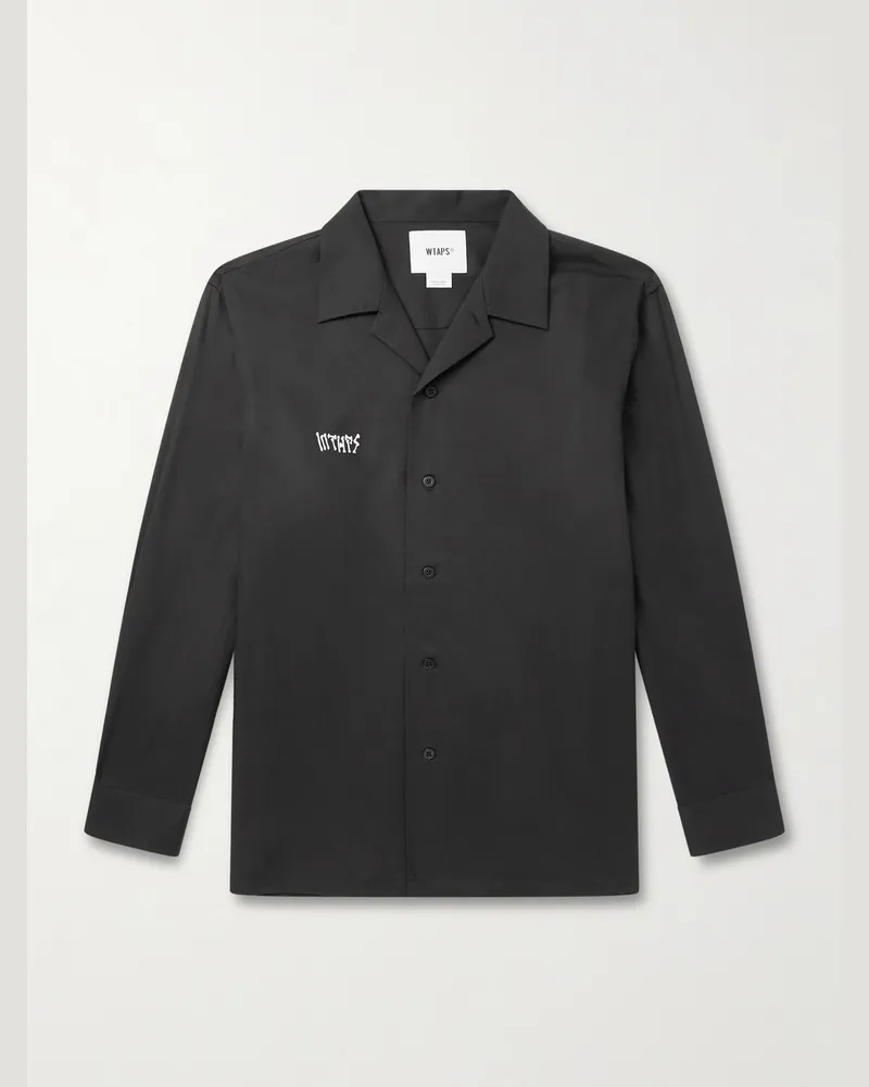 WTAPS Hemd aus Twill aus einer Lyocell-Baumwollmischung mit Reverskragen und Logostickerei Schwarz