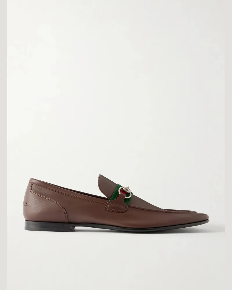 Gucci Horsebit-Embellished Leather Loafers Brown