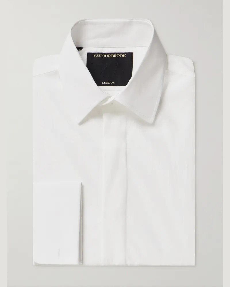Favourbrook Gatsby Hemd aus Baumwollpopeline Weiß
