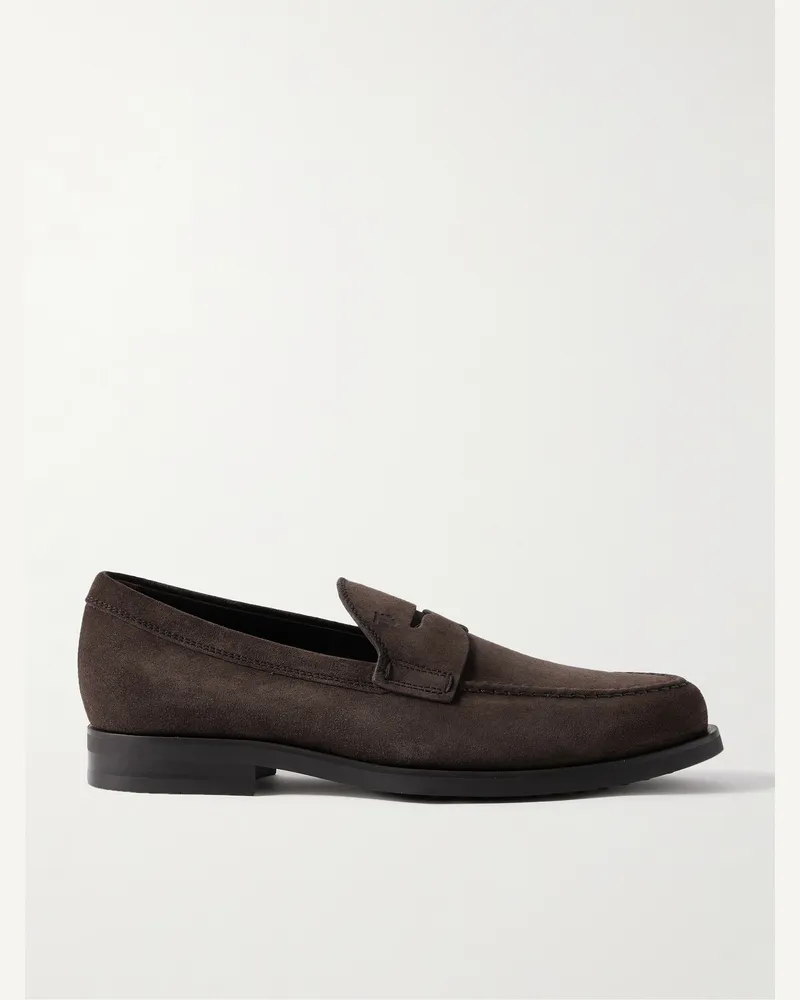 TOD'S Suede Loafers Brown