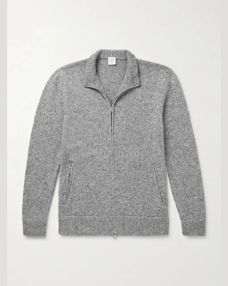 Eleventy Cardigan aus einer Wollmischung mit Reißverschluss Grau