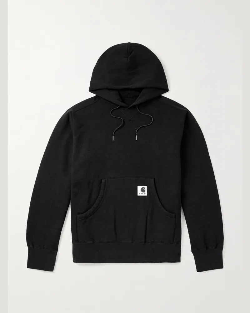 Sacai Carhartt WIP Hoodie aus Baumwoll-Jersey Schwarz