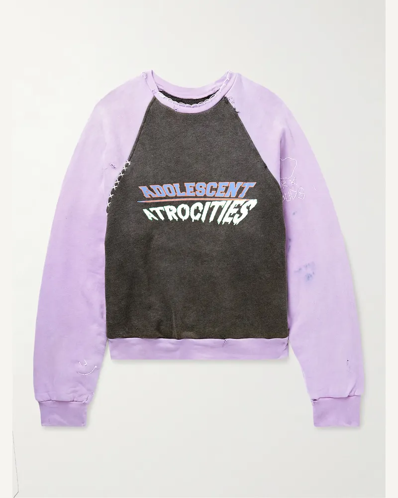 Liberal Youth Ministry Adolescent Atrocities Sweatshirt aus Jersey aus einer Baumwollmischung mit Print in Distressed-Optik Lila