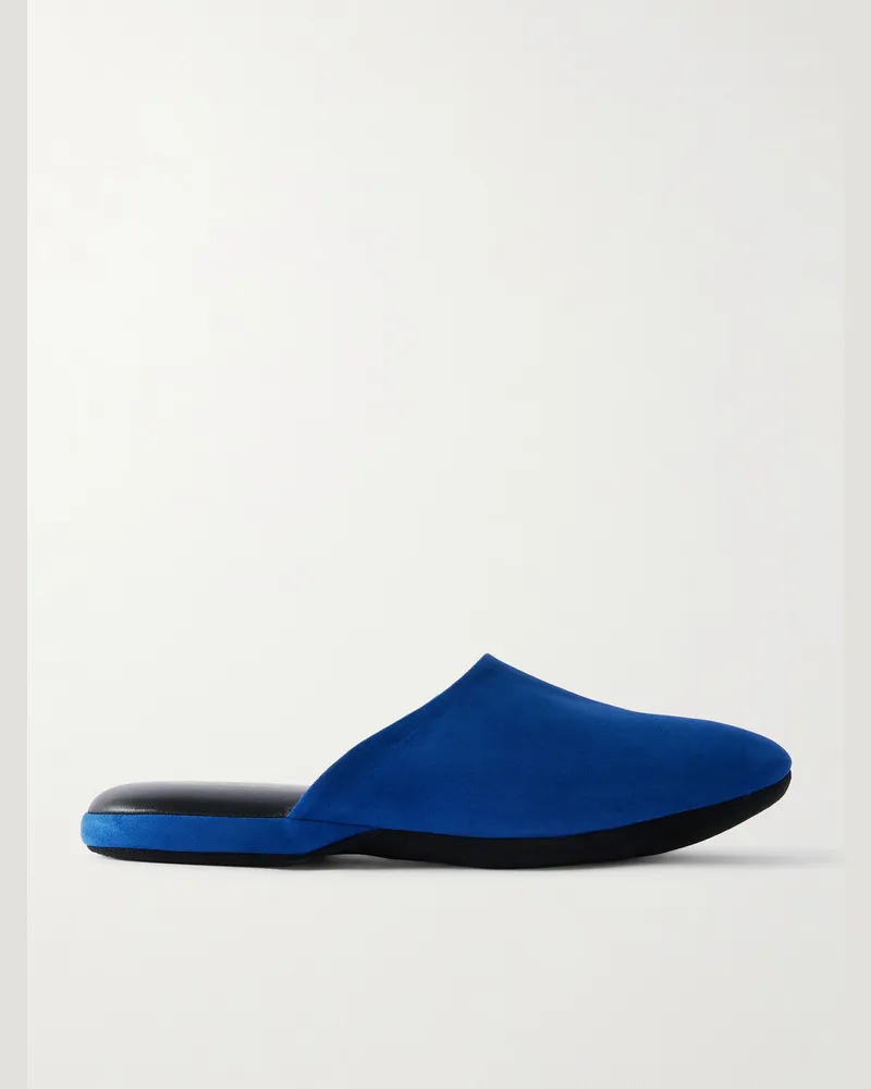 Charvet Slippers aus Veloursleder Blau