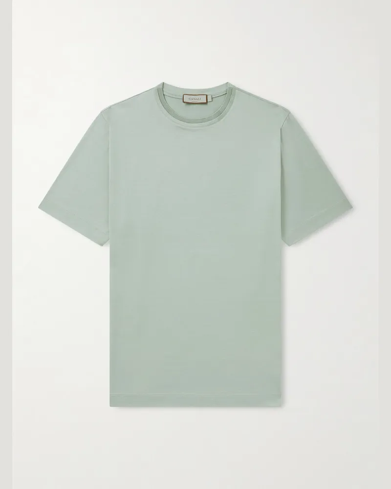 Canali Cotton-Jersey T-Shirt Blue