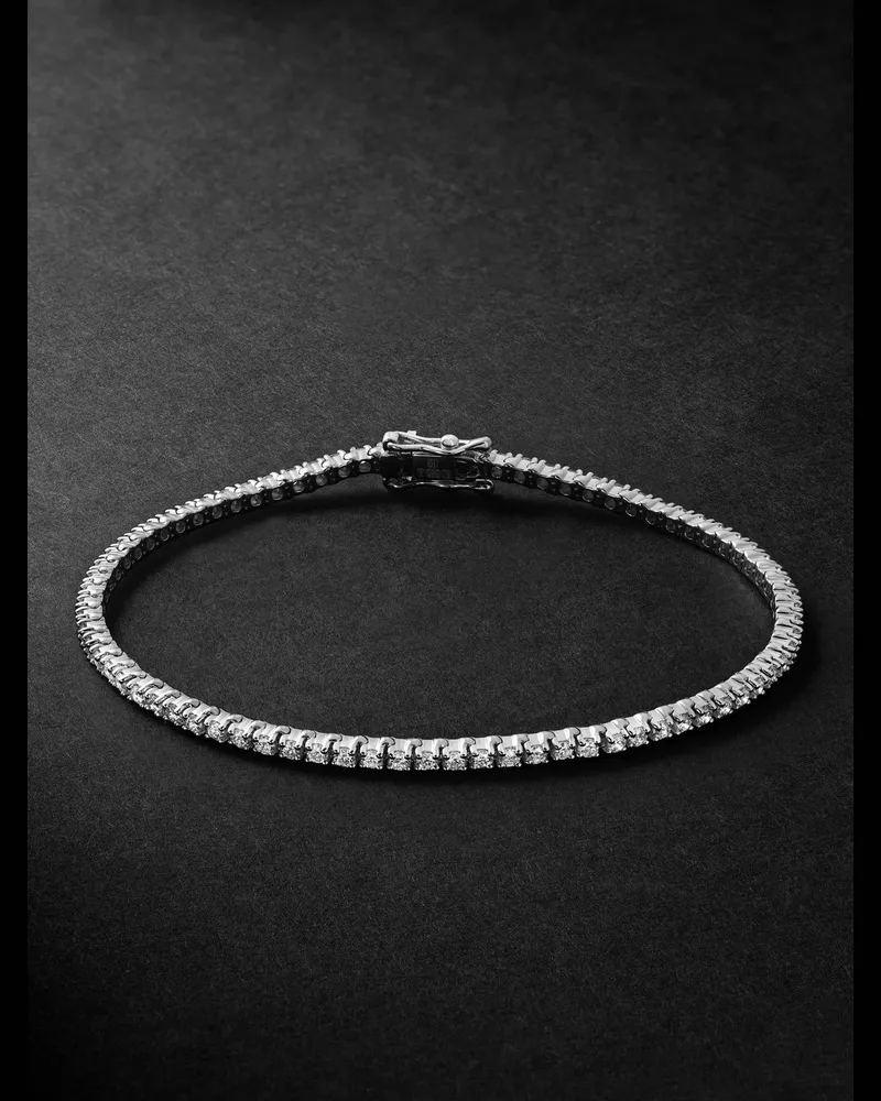 Kolours Spectra 14-Karat White Gold Diamond Tennis Bracelet Silver