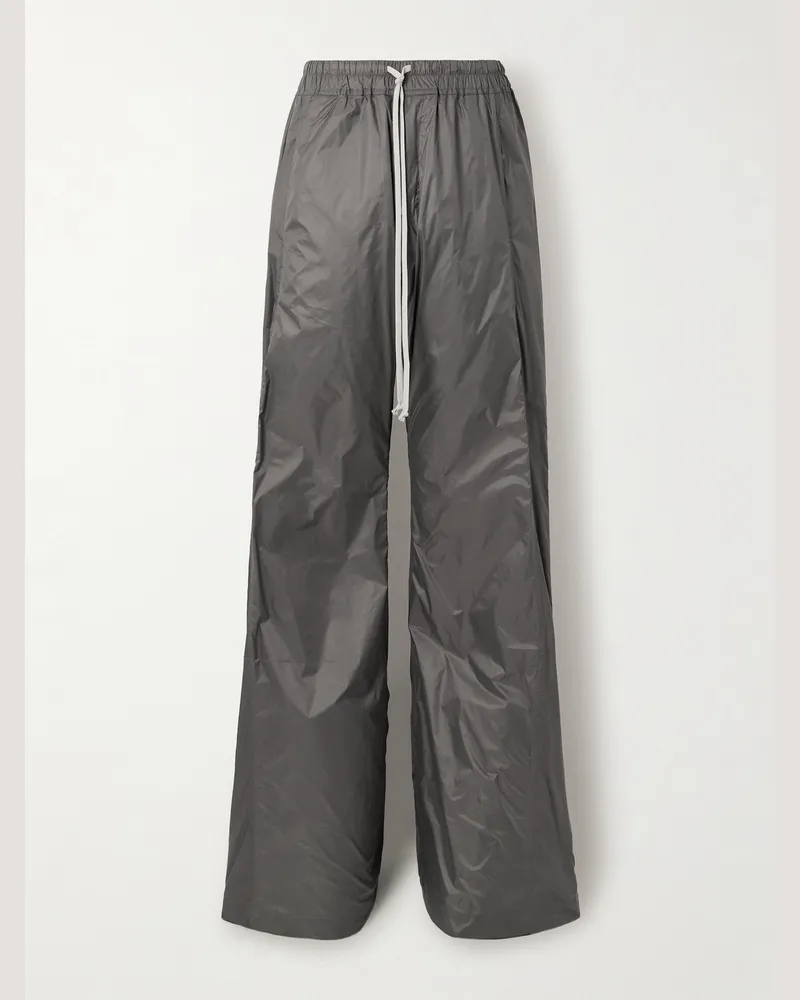 DRKSHDW by Rick Owens Pusher Wide-Leg Nylon-Canvas Drawstring Trousers Gray