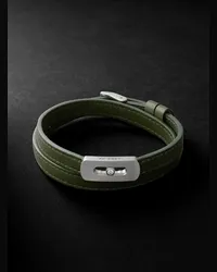 Messika My Move Armband aus Leder und gebürstetem Titan mit Diamant Grün