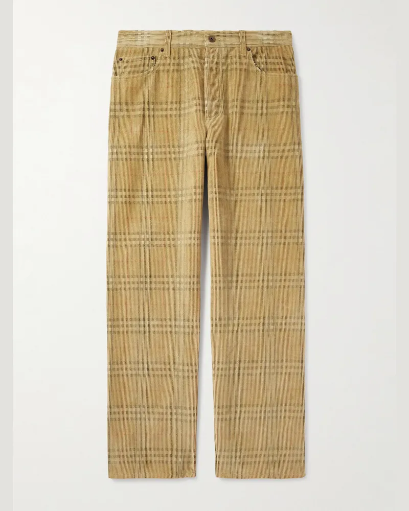 Burberry Gerade geschnittene Hose aus kariertem Baumwollcord Neutral