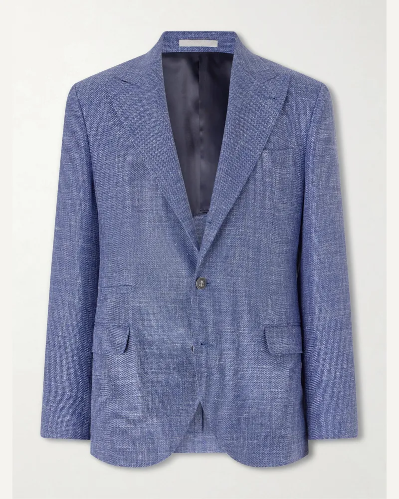 Brunello Cucinelli Wool-Blend Suit Jacket Blue