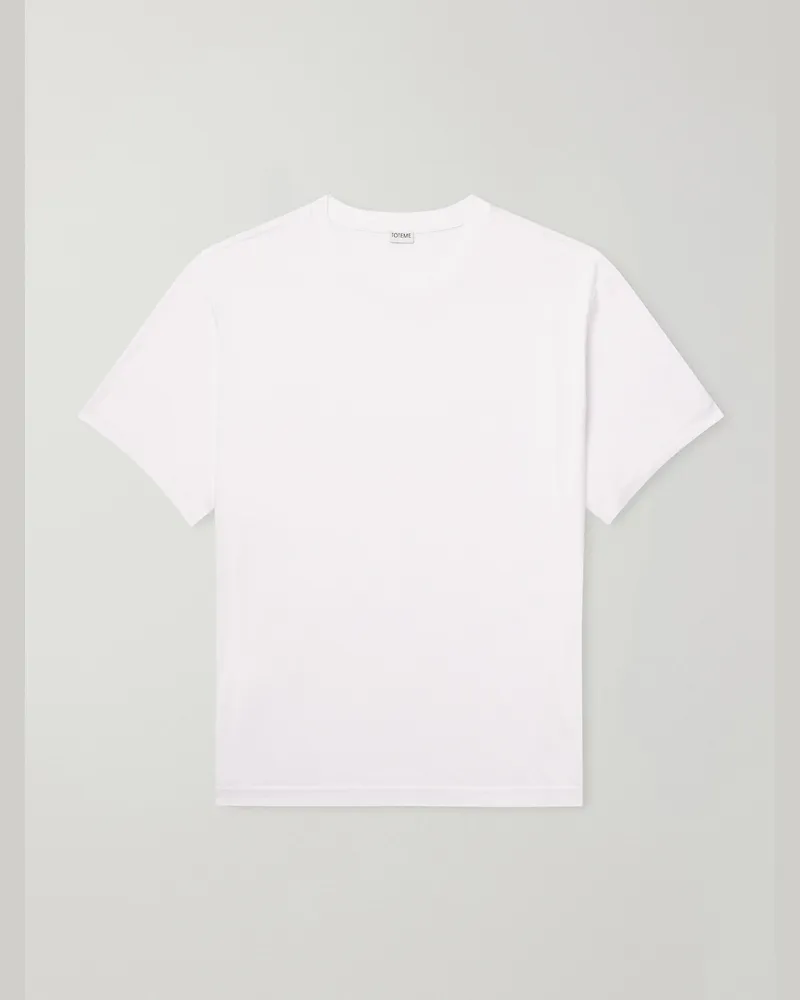 Totême Cotton and Cashmere-Blend Jersey T-Shirt White