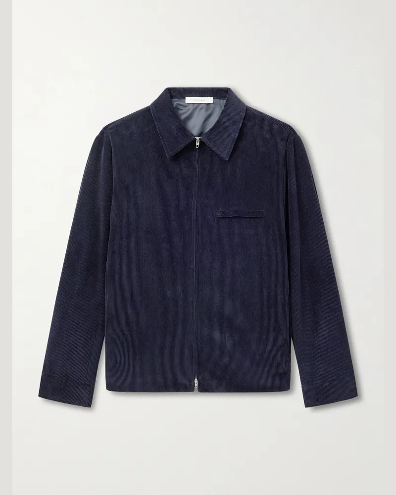 Umit Benan Quebec Jacke aus Cord aus einer Baumwoll-Kaschmirmischung Blau