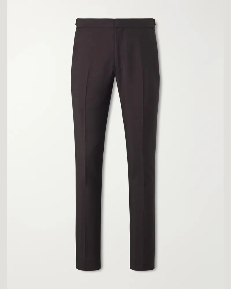 Tom Ford O'Connor Straight-Leg Mohair and Wool-Blend Suit Trousers Brown