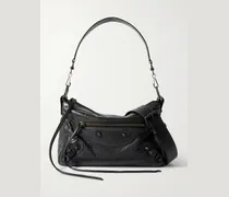 Le City Moto kleine Umhängetasche aus strukturiertem Leder