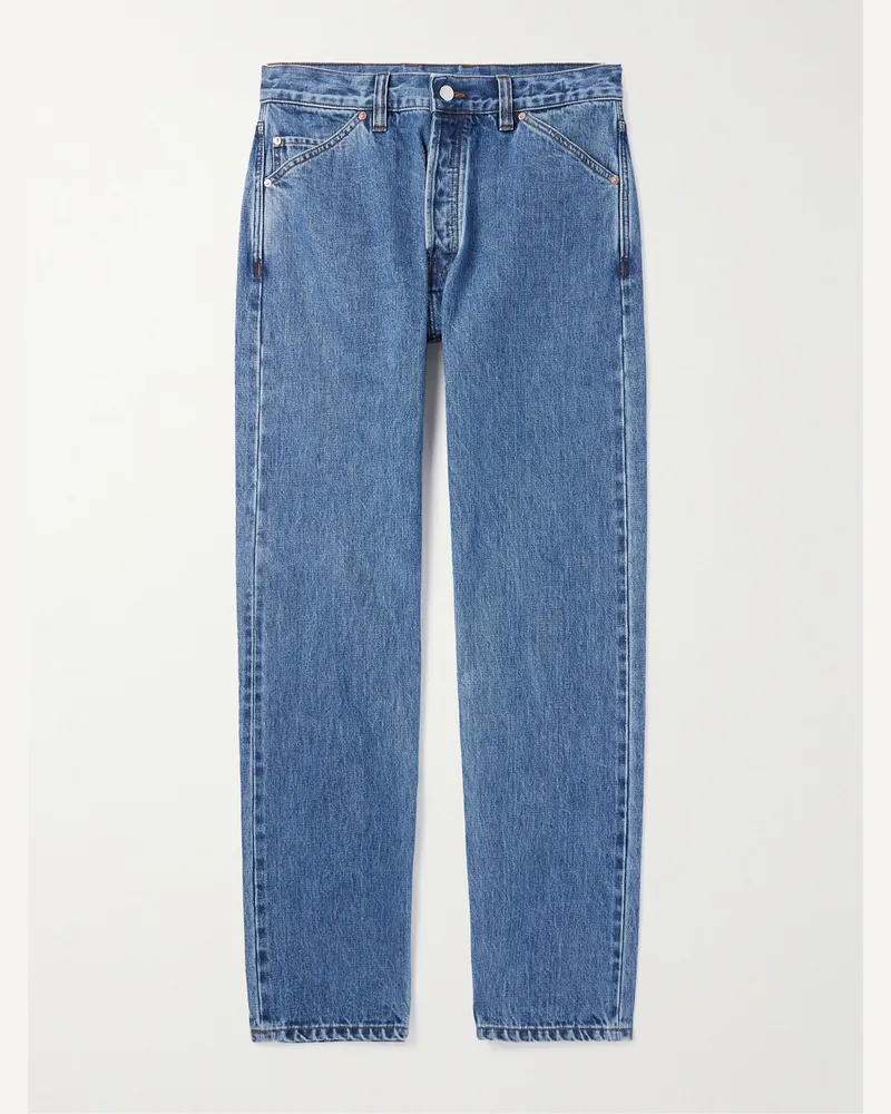 Drake's Schmal zulaufende Jeans aus Selvedge Denim Blau