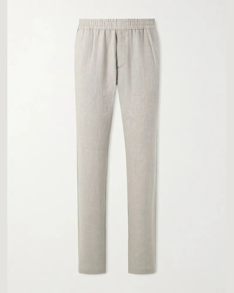 Sunspel Slim-Fit Straight-Leg Linen Trousers Neutrals